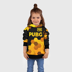 Толстовка-худи детская PUBG - gold gradient: символ сверху, цвет: 3D-черный — фото 2