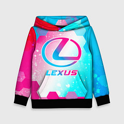 Толстовка-худи детская Lexus neon gradient style, цвет: 3D-черный