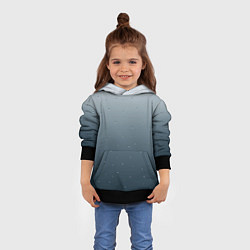 Толстовка-худи детская Серый градиент капли, цвет: 3D-черный — фото 2