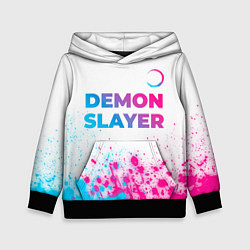 Детская толстовка Demon Slayer neon gradient style: символ сверху