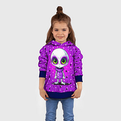 Толстовка-худи детская Alien - purple color, цвет: 3D-синий — фото 2