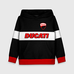 Толстовка-худи детская Ducati motors - черный, цвет: 3D-красный