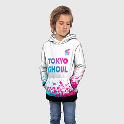 Толстовка-худи детская Tokyo Ghoul neon gradient style: символ сверху, цвет: 3D-черный — фото 2