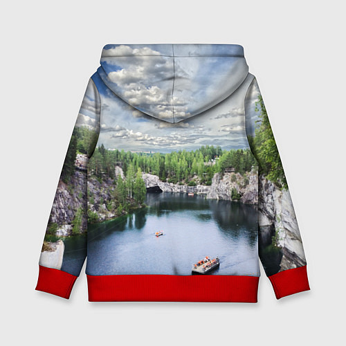 Детская толстовка Карелия горный парк Рускеала / 3D-Красный – фото 2