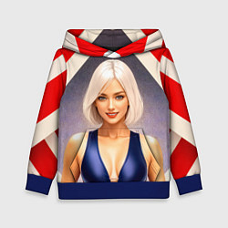 Детская толстовка Девушка блондинка в спортивном костюме