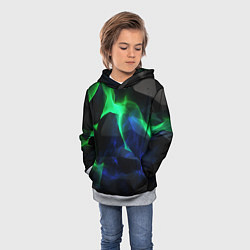 Толстовка-худи детская Неоновая лава из плит, цвет: 3D-меланж — фото 2