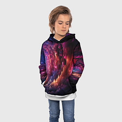 Толстовка-худи детская Звездная космическая спираль, цвет: 3D-белый — фото 2