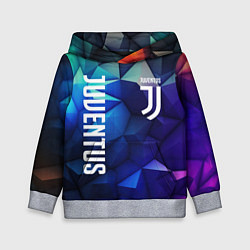 Толстовка-худи детская Juventus logo blue, цвет: 3D-меланж