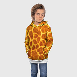 Толстовка-худи детская Шкура жирафа - текстура, цвет: 3D-белый — фото 2
