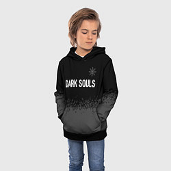 Толстовка-худи детская Dark Souls glitch на темном фоне: символ сверху, цвет: 3D-черный — фото 2