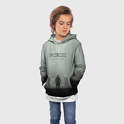 Толстовка-худи детская Skibisi toilet Camera men, цвет: 3D-белый — фото 2