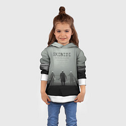 Толстовка-худи детская Skibisi toilet Camera men, цвет: 3D-белый — фото 2