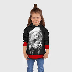 Толстовка-худи детская Ведьма в белой треуголке, цвет: 3D-красный — фото 2