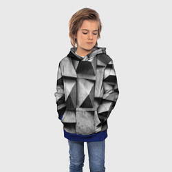 Толстовка-худи детская Каменная оптическая иллюзия, цвет: 3D-синий — фото 2