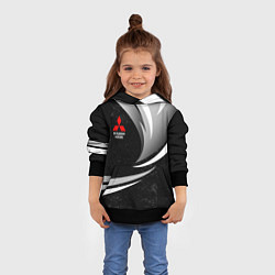 Толстовка-худи детская Митсубиси - строгие оттенки, цвет: 3D-черный — фото 2