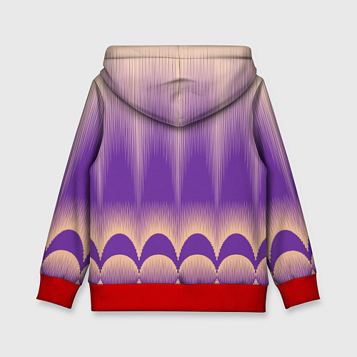 Детская толстовка Фиолетовый градиент в полоску / 3D-Красный – фото 2