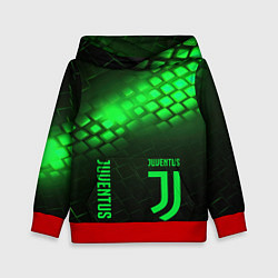 Детская толстовка Juventus green logo neon