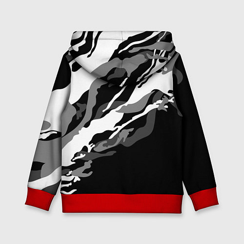Детская толстовка Фольцваген - белый камуфляж / 3D-Красный – фото 2