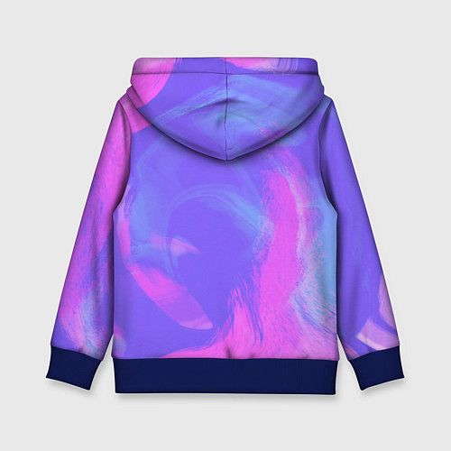 Детская толстовка Сиреневая абстракция / 3D-Синий – фото 2