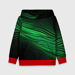 Детская толстовка Green neon lines