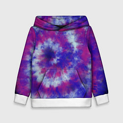 Толстовка-худи детская Tie-Dye дизайн, цвет: 3D-белый