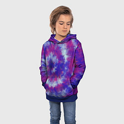 Толстовка-худи детская Tie-Dye дизайн, цвет: 3D-синий — фото 2