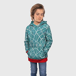 Толстовка-худи детская Эвклидова паутина, цвет: 3D-красный — фото 2