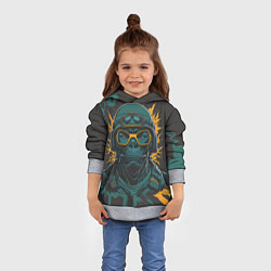 Толстовка-худи детская Горилла в желтых очках, цвет: 3D-меланж — фото 2