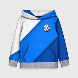 Толстовка-худи детская Volkswagen - голубые линии, цвет: 3D-меланж