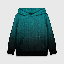 Толстовка-худи детская Градиент чёрно-бирюзовый, цвет: 3D-черный