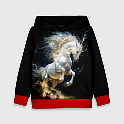 Толстовка-худи детская Конь Белая молния, цвет: 3D-красный