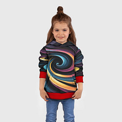 Толстовка-худи детская Gradient vortex, цвет: 3D-красный — фото 2