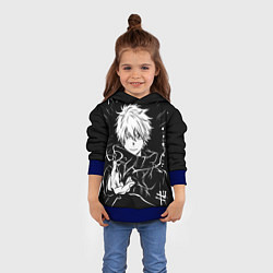 Толстовка-худи детская Сатору Годжо - черно-белый, цвет: 3D-синий — фото 2