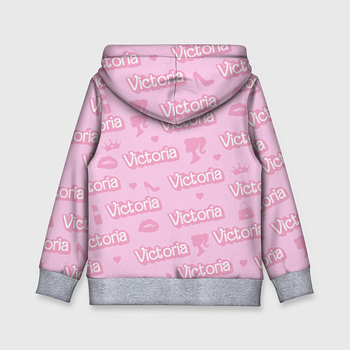 Детская толстовка Виктория - паттерн Барби розовый / 3D-Меланж – фото 2