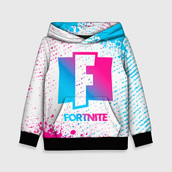 Толстовка-худи детская Fortnite neon gradient style, цвет: 3D-черный