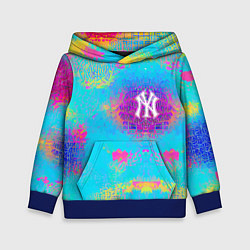 Толстовка-худи детская New York Yankees - baseball team - logo, цвет: 3D-синий