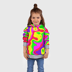 Толстовка-худи детская Абстракция пять цветов, цвет: 3D-меланж — фото 2