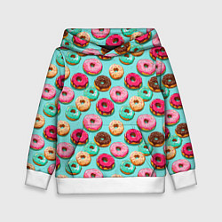 Детская толстовка Разноцветные пончики паттерн
