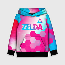 Детская толстовка Zelda neon gradient style: символ сверху