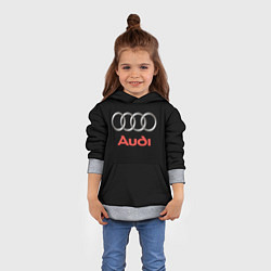Толстовка-худи детская Audi sport на чёрном, цвет: 3D-меланж — фото 2
