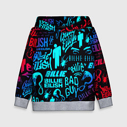 Толстовка-худи детская Billie Eilish neon pattern, цвет: 3D-меланж