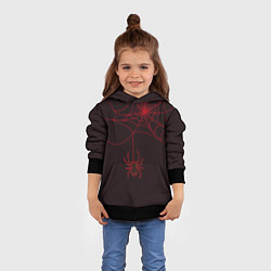Толстовка-худи детская Красная паутина, цвет: 3D-черный — фото 2