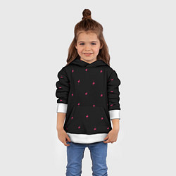 Толстовка-худи детская Розовый фламинго патерн, цвет: 3D-белый — фото 2