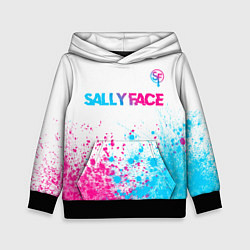 Толстовка-худи детская Sally Face neon gradient style: символ сверху, цвет: 3D-черный