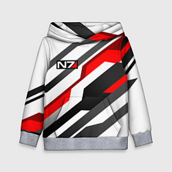 Толстовка-худи детская Mass effect - white uniform n7, цвет: 3D-меланж