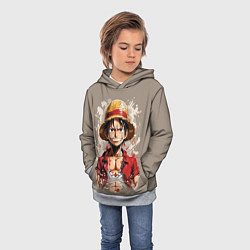 Толстовка-худи детская Монки Ди Руфи - One Piece, цвет: 3D-меланж — фото 2