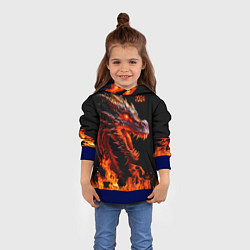 Толстовка-худи детская Огненный дракон 2024 год, цвет: 3D-синий — фото 2
