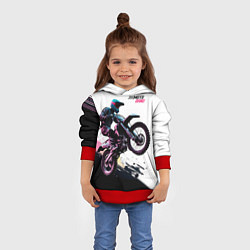 Толстовка-худи детская Moto band, цвет: 3D-красный — фото 2