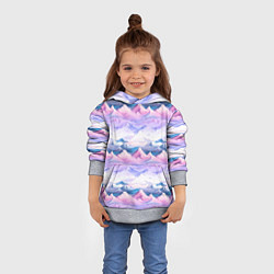 Толстовка-худи детская Розовые горы паттерн, цвет: 3D-меланж — фото 2