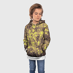 Толстовка-худи детская Грязно-желтая осень, цвет: 3D-белый — фото 2